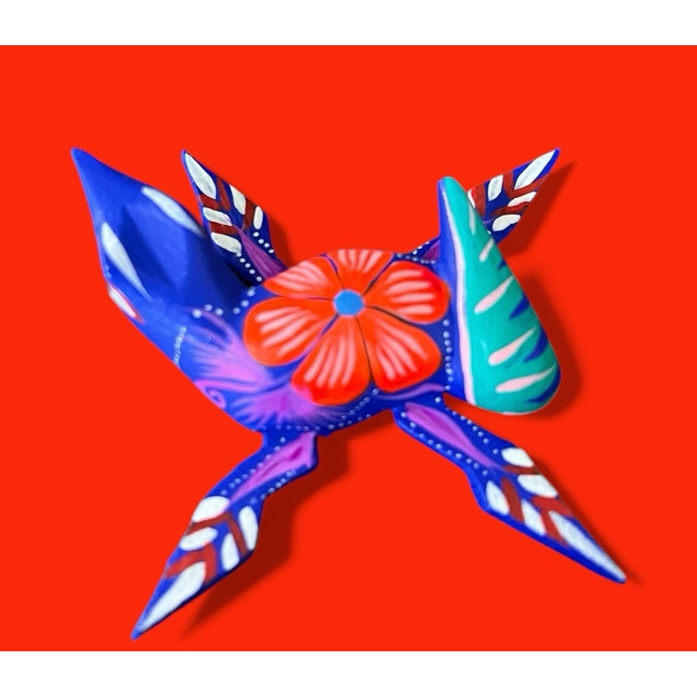 Oaxacan Alebrije Miniature Lizard Iguana Copal Wood Carving Multicolor Folk Art - Picture 8 of 10